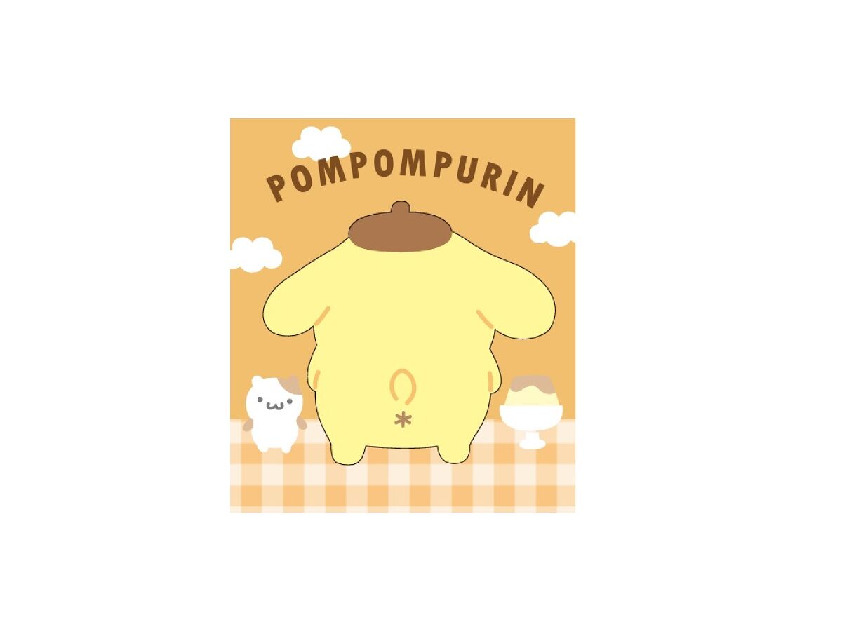 Daiso Standable die-cut sticky note POMPOMPURIN yellow FrontPackage