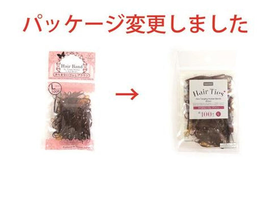 Daiso No-Tangle Rubber Hair Band -Brown  -100 pcs. - Large- FrontPackage