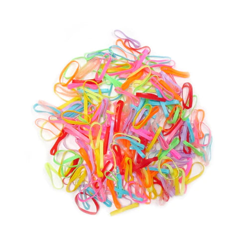 Hair Rubber Band S - Multicolor - 200 pcs, d1.2 in