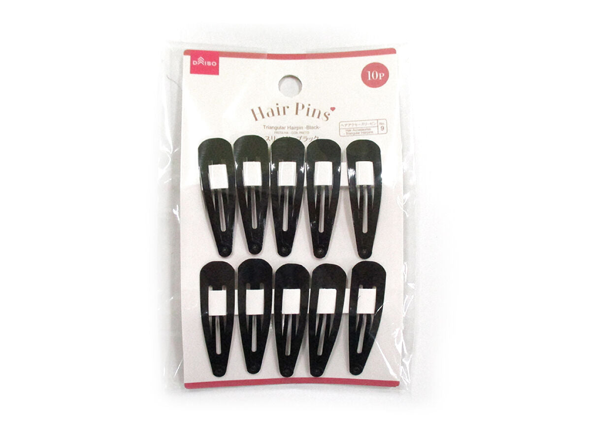 Daiso Triangular Hairpin -Black- FrontPackage