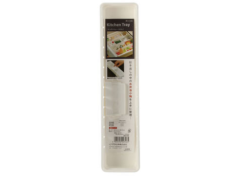 Daiso PLASTIC KITCHEN TRAY SLIM-WHITE FrontPackage