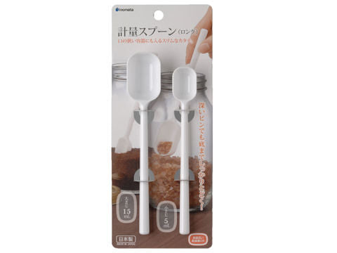 Daiso PLASTIC MEASURING LONG SPOON   WHITE FrontPackage