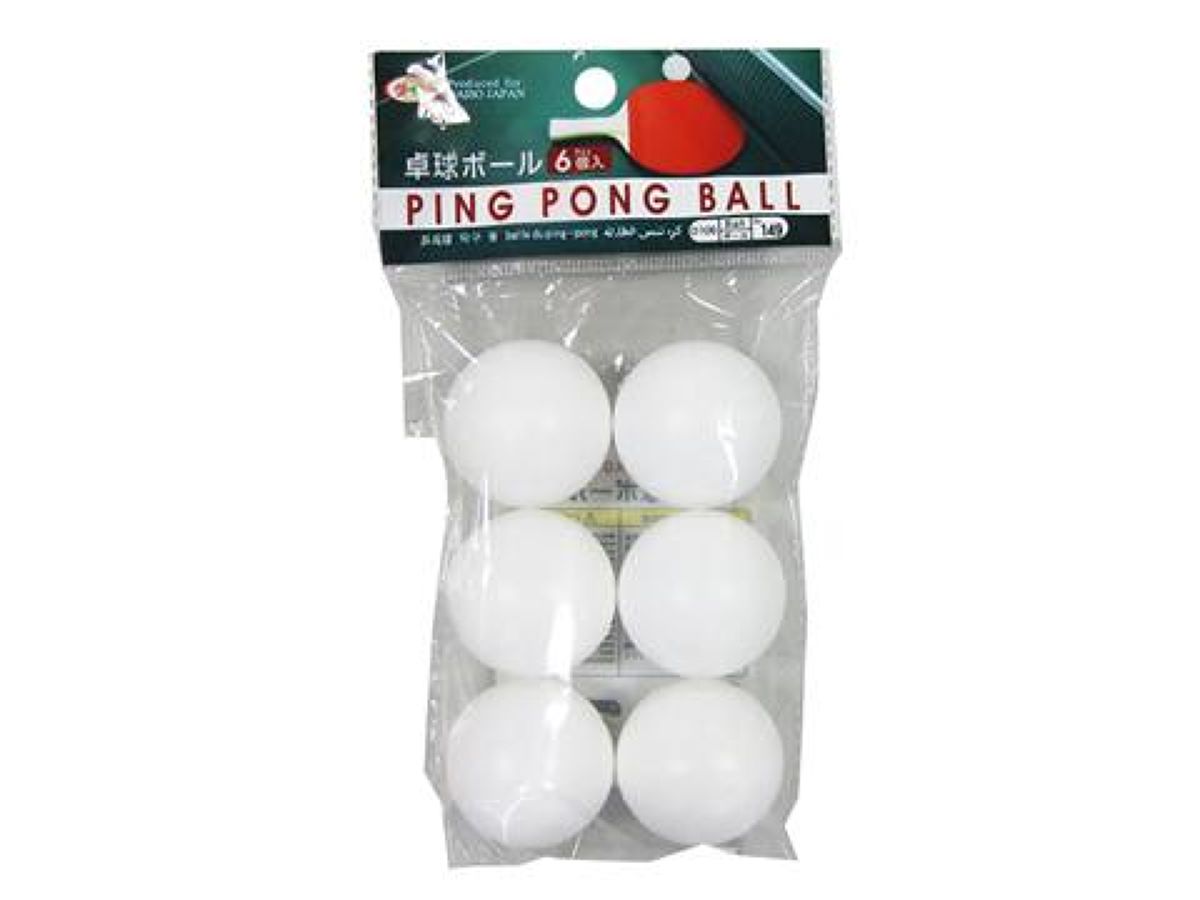 Daiso PING PONG BALL 6pcs FrontPackage