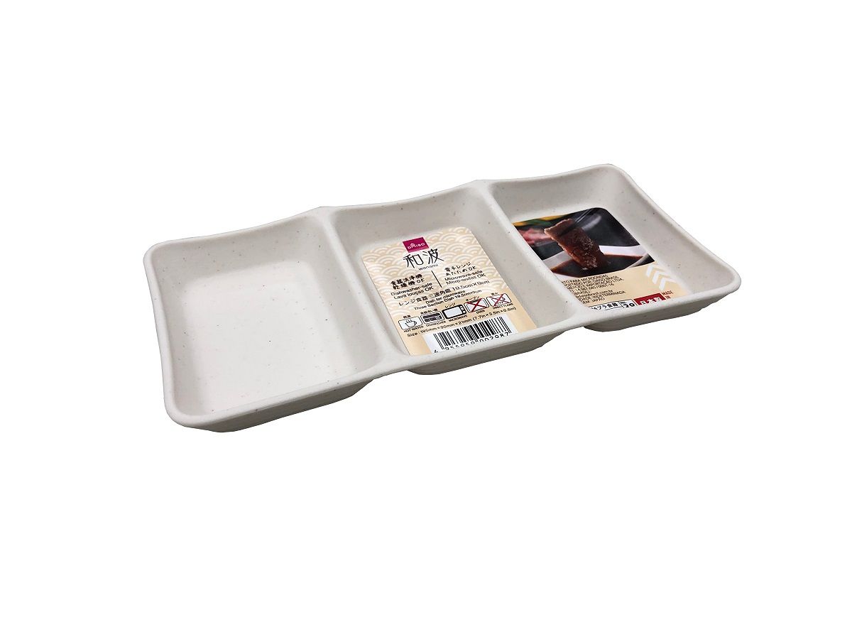 Daiso Wanami Dish For Microwave -Three Section Dish- FrontPackage