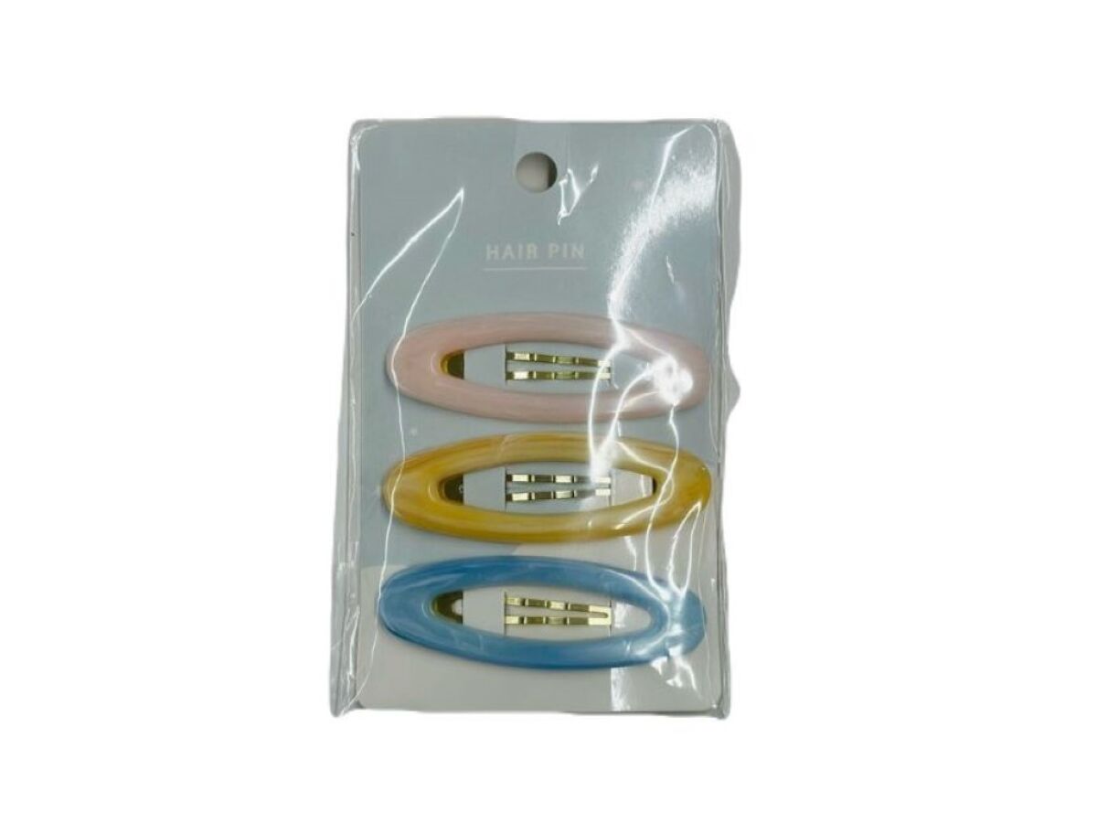 Daiso Marble oval pin 3P simple FrontPackage