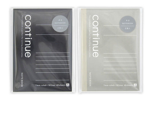 Daiso A6notebook -A ruled line 40sheets cool color- FrontPackage