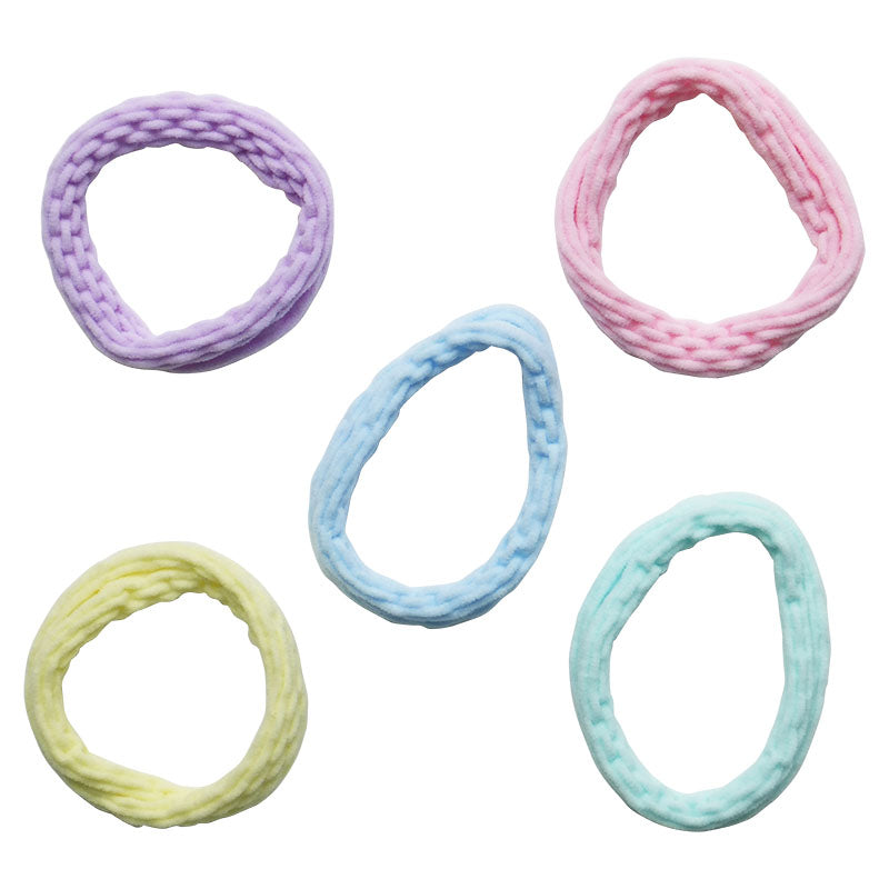 Daiso Washable hair elastic -mesh pastel 5 pieces- FrontPackage