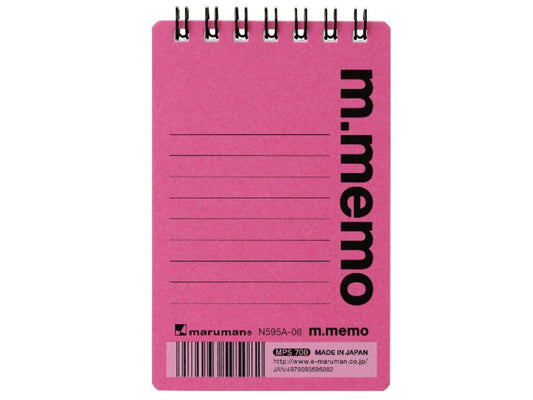 Daiso A7 m.memo 6mm-ruled pink FrontPackage