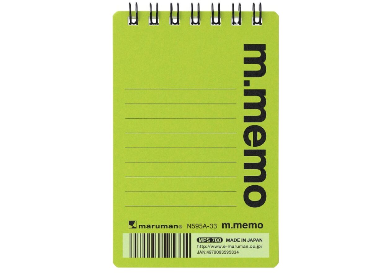 Daiso A7 m.memo 6mm-ruled light green FrontPackage