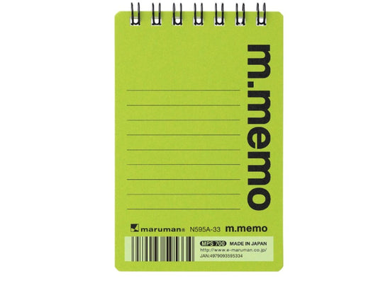 Daiso A7 m.memo 6mm-ruled light green FrontPackage
