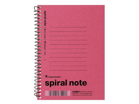 Daiso A6 spiral note 6mm-ruled pink FrontPackage