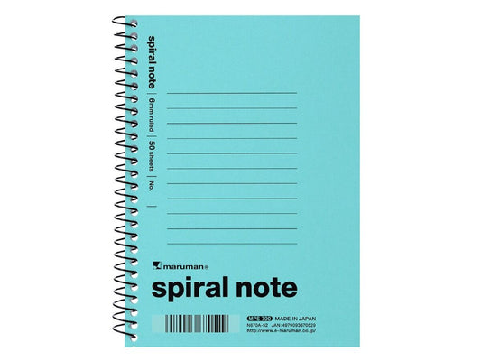 Daiso A6 spiral note 6mm-ruled light blue FrontPackage