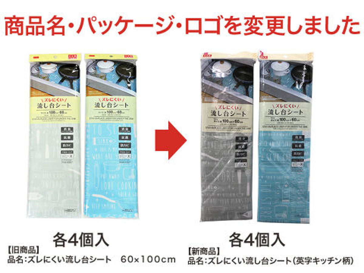 Daiso STAY-IN-PLACE LINER FOR UNDER THE SINK -English language Kitchen pattern- FrontPackage