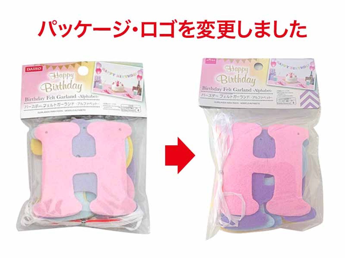 Daiso BIRTHDAY FELT GARLAND -Alphabet- FrontPackage