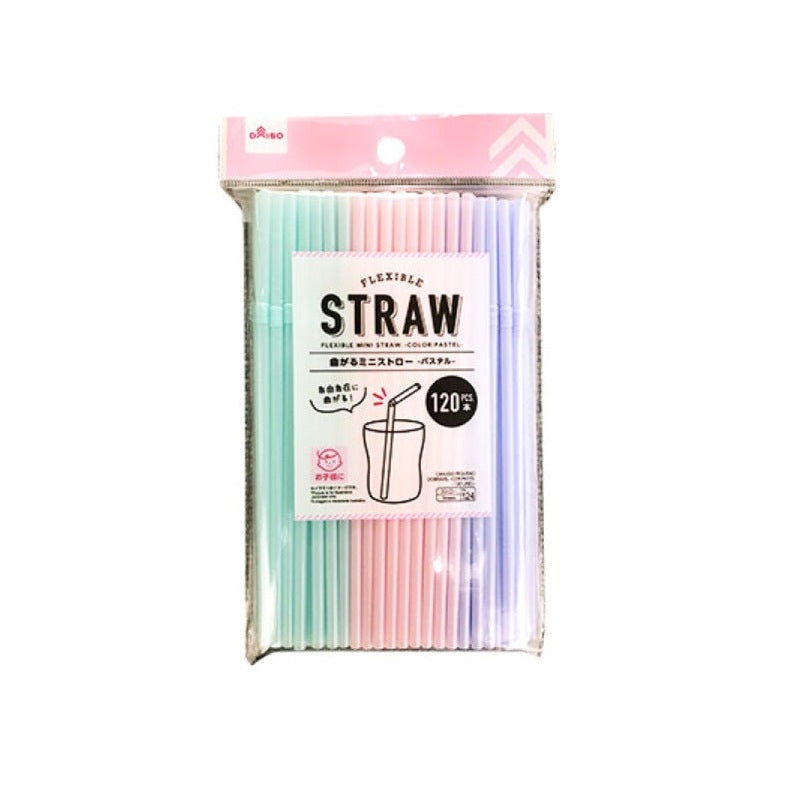 Mini Bendable Straw - Color Pastel - 120 pcs, 6.30 in