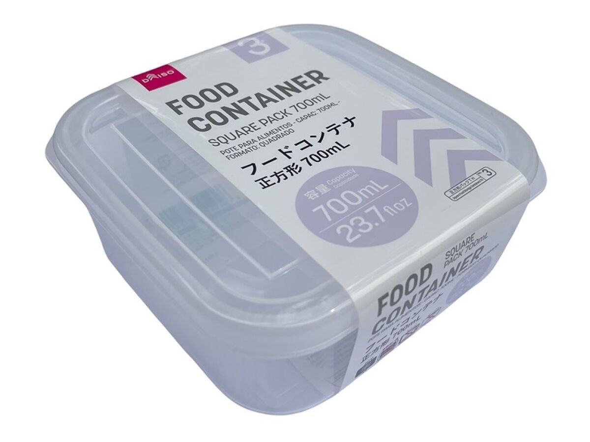 Daiso Food Container - Square Pack 3- FrontPackage