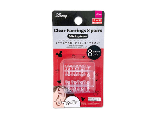 Daiso Clear Earrings 8 pairs -Mickey Icon- FrontPackage