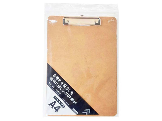 Daiso MDF clipboard A4 Vertical type with hanging hole FrontPackage
