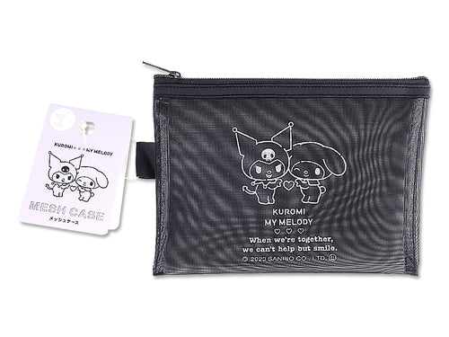 Black pouch featuring my melody and kuromi
