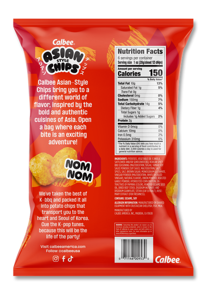Calbee Asian Style Chips Spicy BBQ Back Package