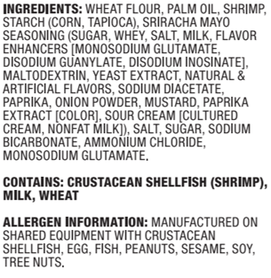 Calbee Shrimp Chips Sriracha Mayo Ingredients