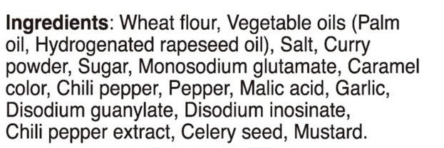S&B Golden Curry Mix Extra Hot Ingredients