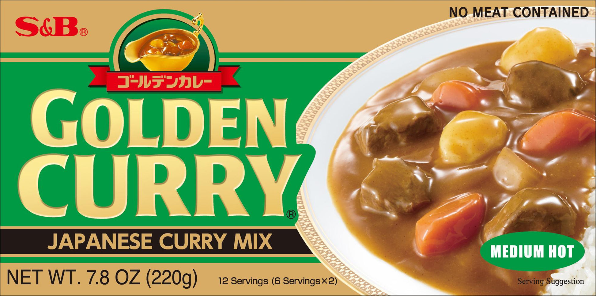 SB Golden Curry Japanese Curry Mix Medium Hot Front package