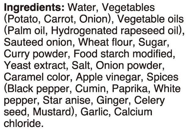S&B Golden Curry Sauce Hot Ingredients