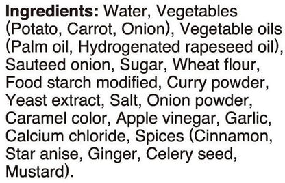 S&B Golden Curry Sauce Mild  Ingredients