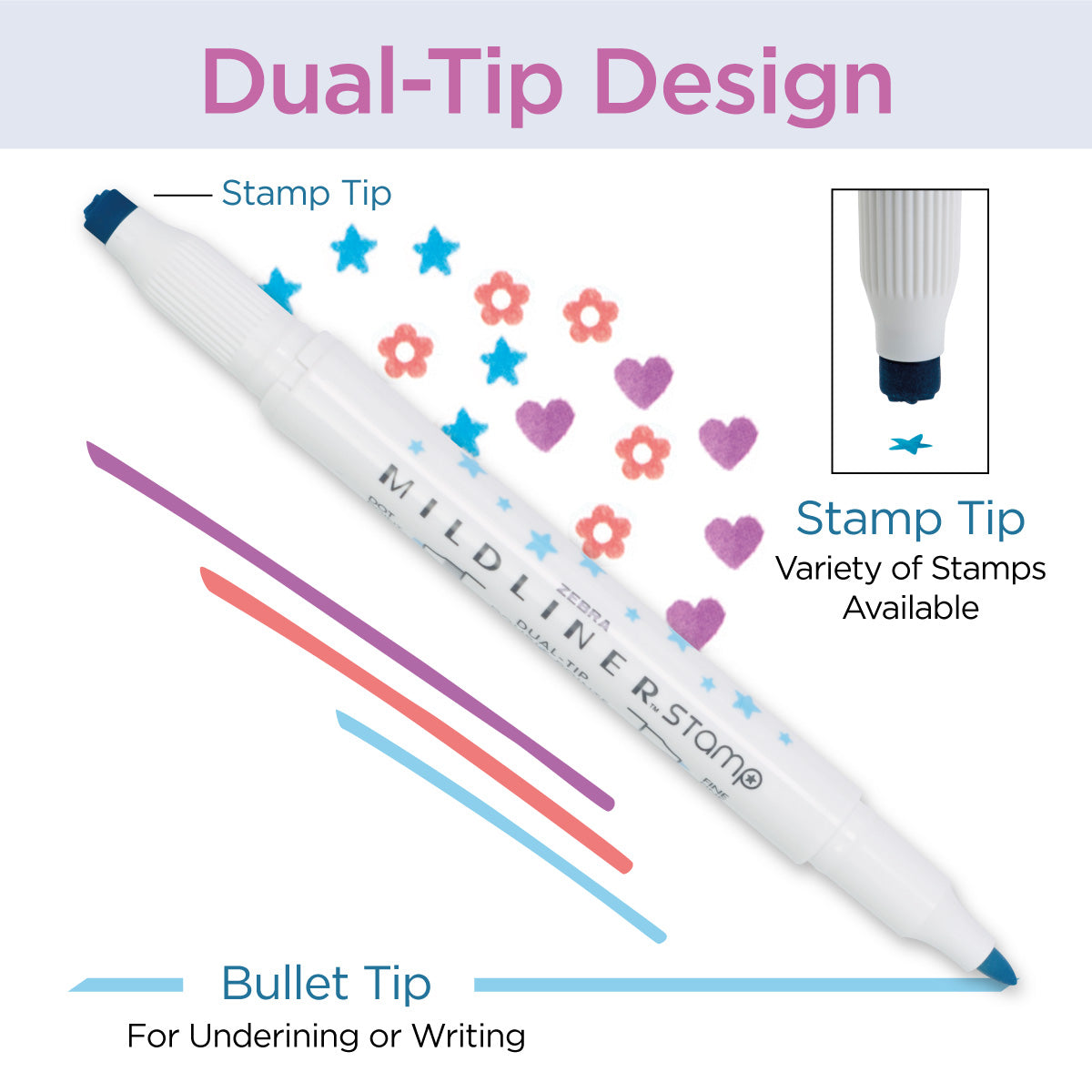 Mildliner DualTip Stamp Marker Arrow Apricot