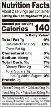 Daiso_Calbee JagaRico Original 2.12oz_NutritionFacts