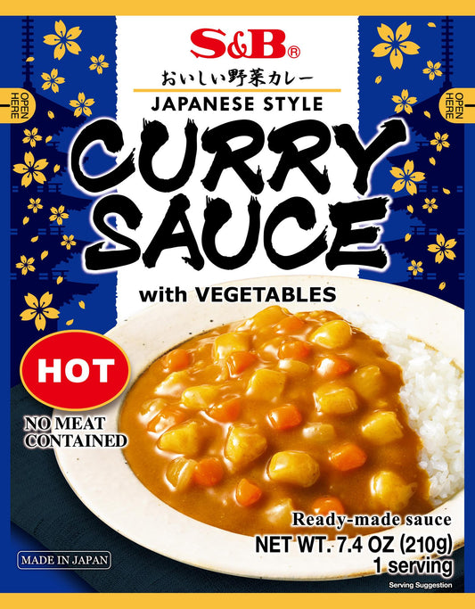 S&B Curry Sauce with Vegetable Hot Front package