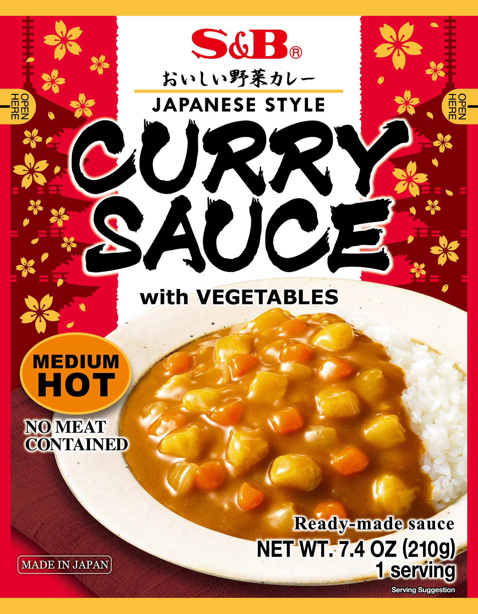S&B Curry Sauce with Vegetables Medium Hot Front package