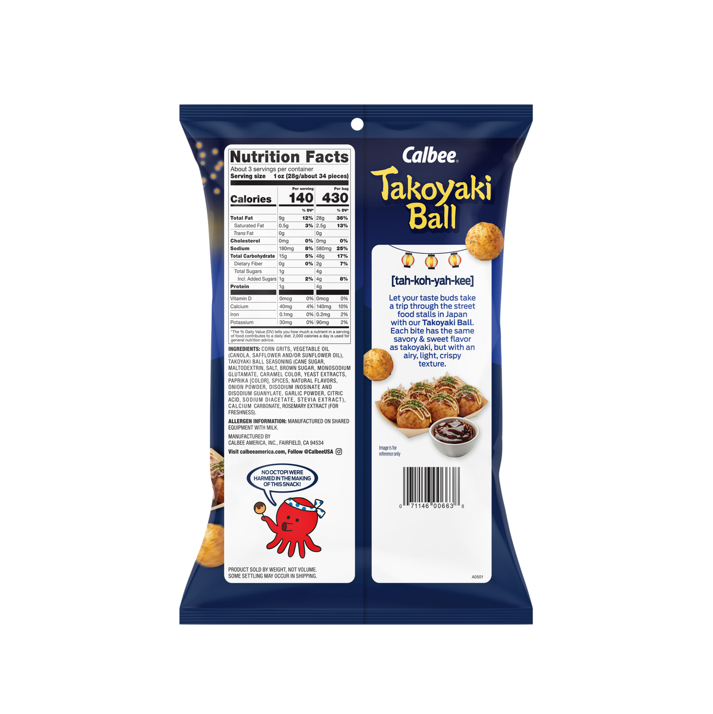 Calbee Takoyaki Ball  back package