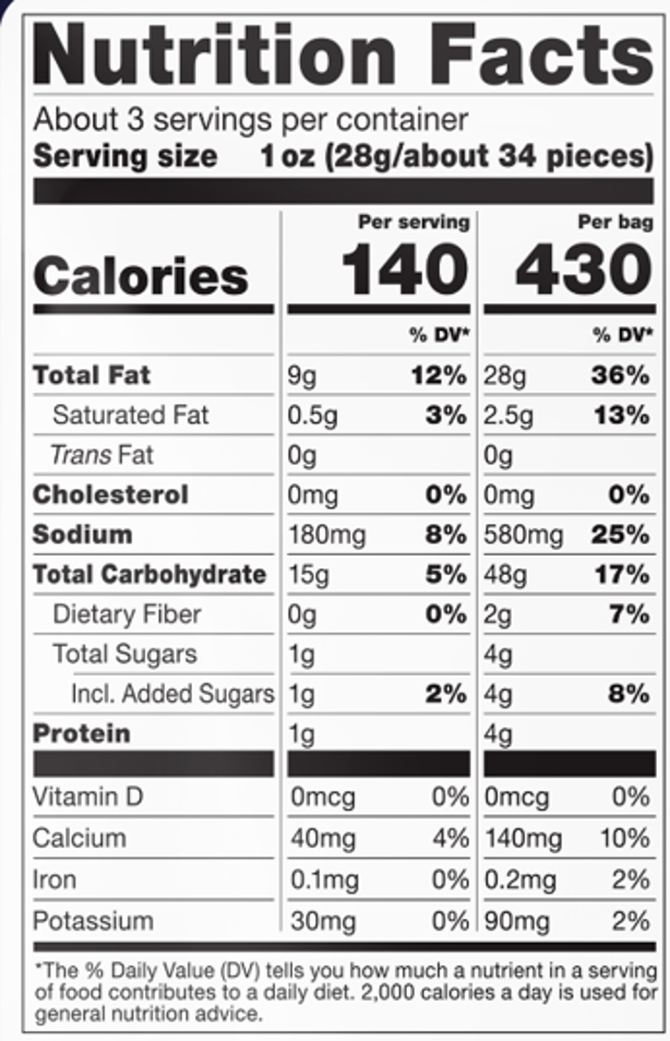 Calbee Takoyaki Ball  Nutrition Facts