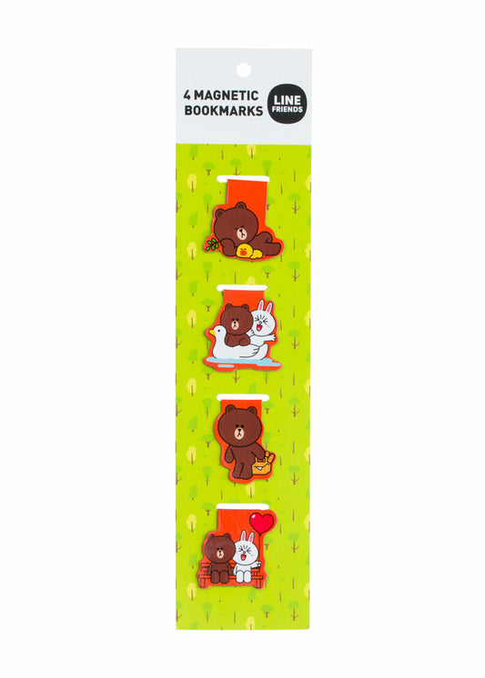 Line Friends - Magnetic Bookmarks - Play In The Park