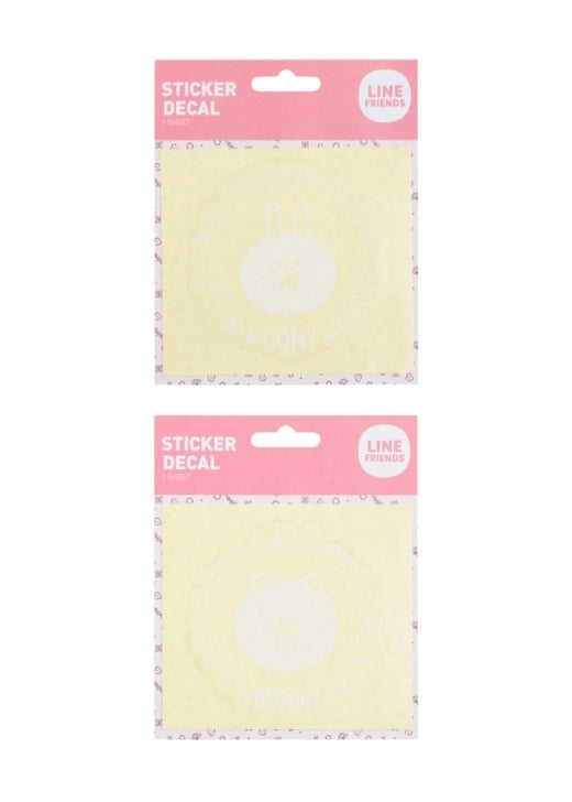 Line Friends - Decal - Brown And Cony Flowery Day