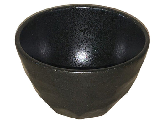 Kezuri Shape Small Bowl Black Bizen 8x 8x 4.7cm