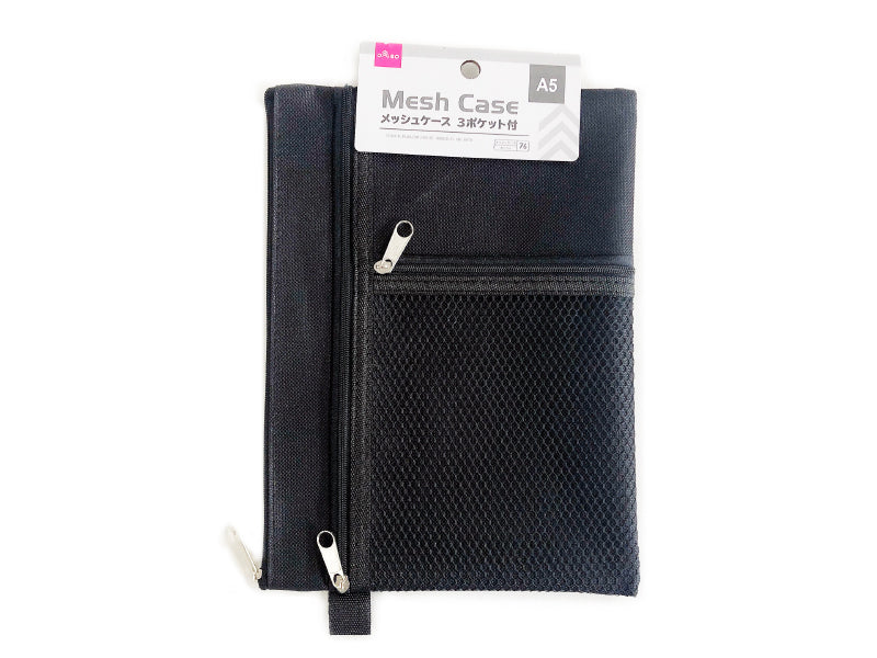 Mesh Case - With 3 Pockets - A5 - Black