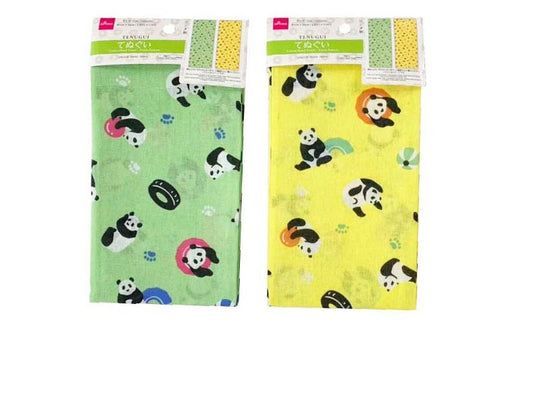 Cotton Hand Towel Tenugui - Panda Pattern