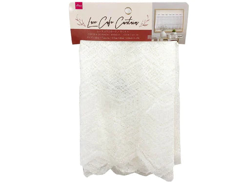 Lace Cafe Curtain - White
