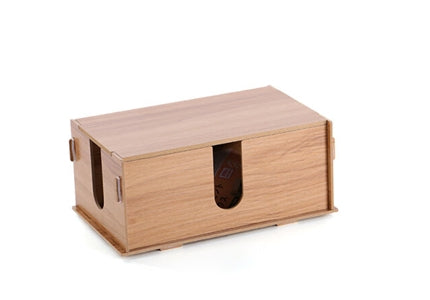 Assemble Outlet Storage Box - Wood Grain, 5.51 x 9.06 x h3.94 in