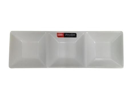 Sauce Plate - 3 Sections, 3.34 x 10.43 in